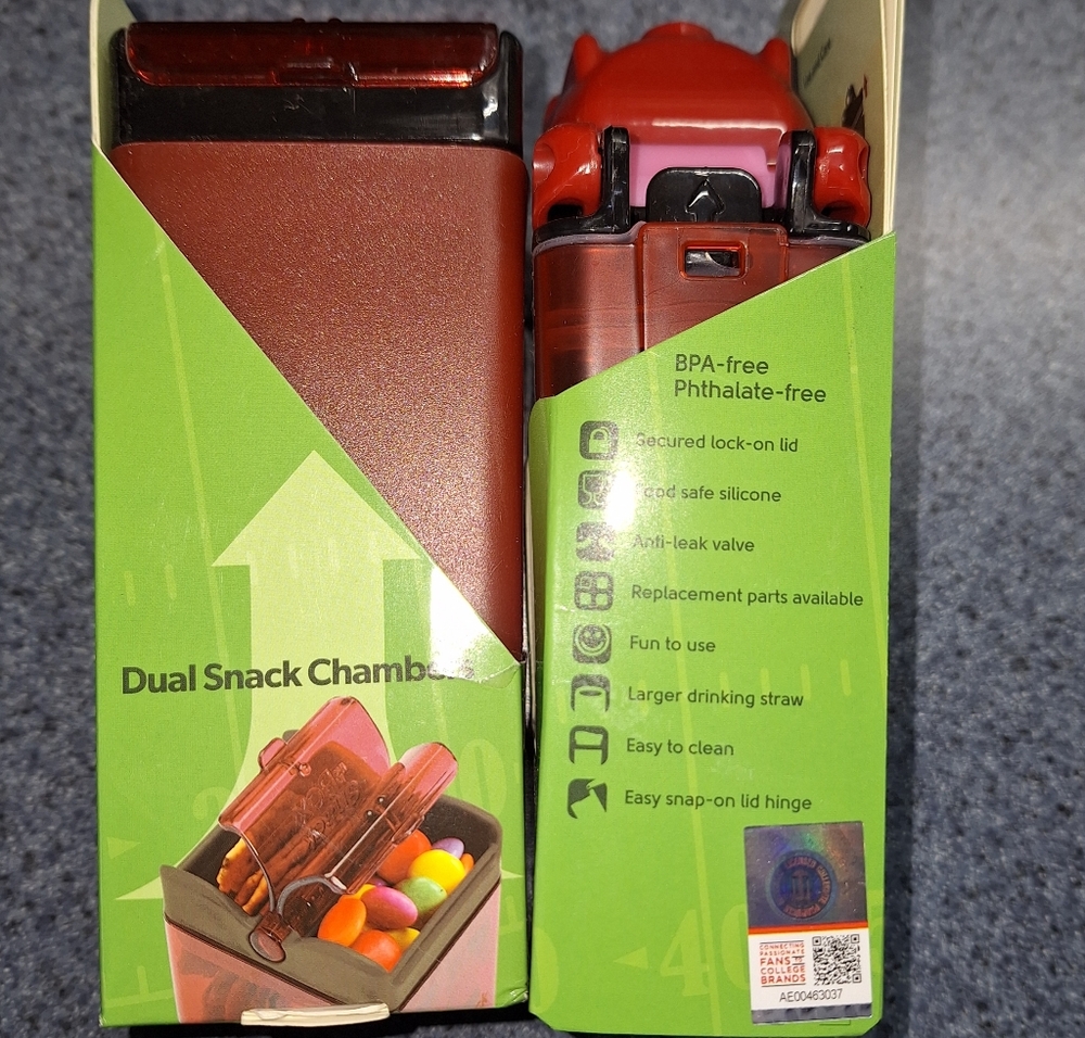 Arkansas Razorbacks Reusable Snack Boxes & Fun Top Drink Boxes, Brand Ne… - Picture 2 of 15